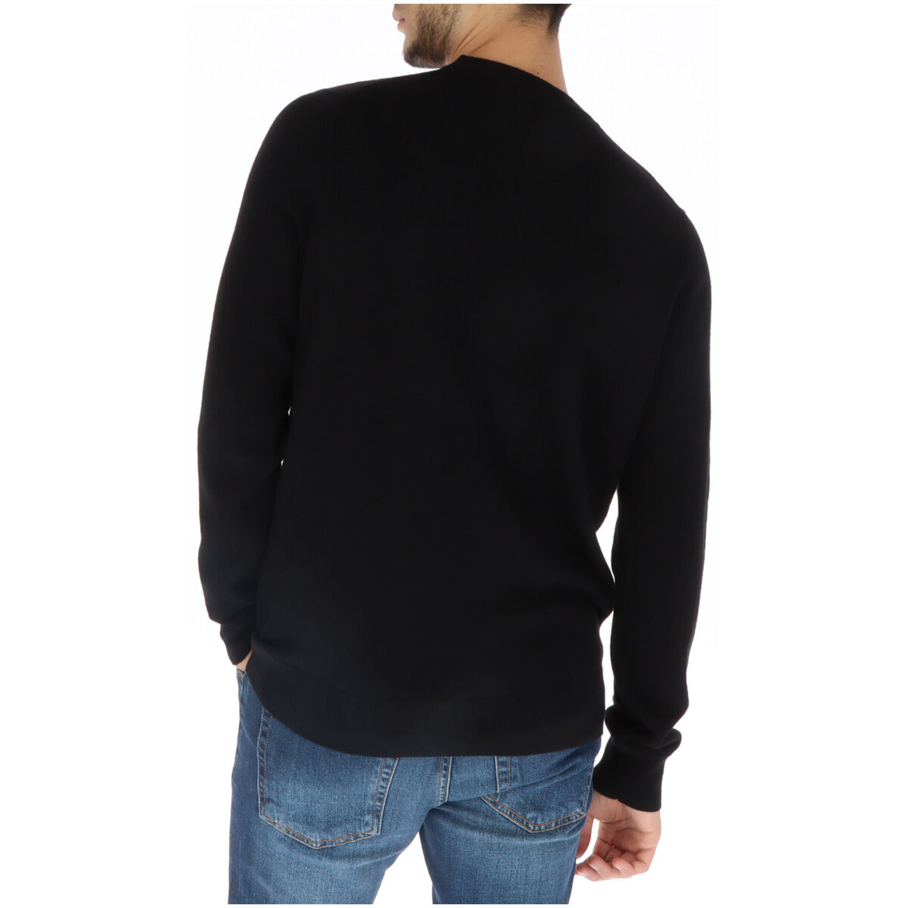 Lyle And Scott Maglia Uomo Nero Girocollo Misto Lana Merino