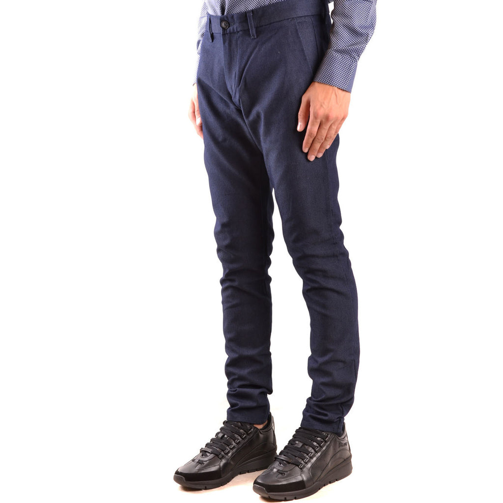 Emporio Armani Pantaloni Uomo Blu Autunno Inverno Cotone Poliestere