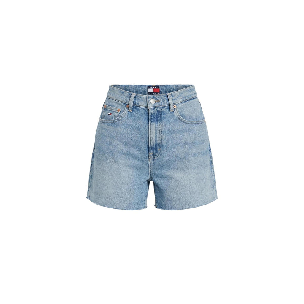 Tommy Hilfiger Jeans Shorts Donna Azzurro Chiaro Vita Alta Zip