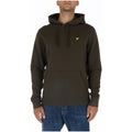 Lyle And Scott Felpa Uomo Verde Stampa Cappuccio Tasche Cotone Puro