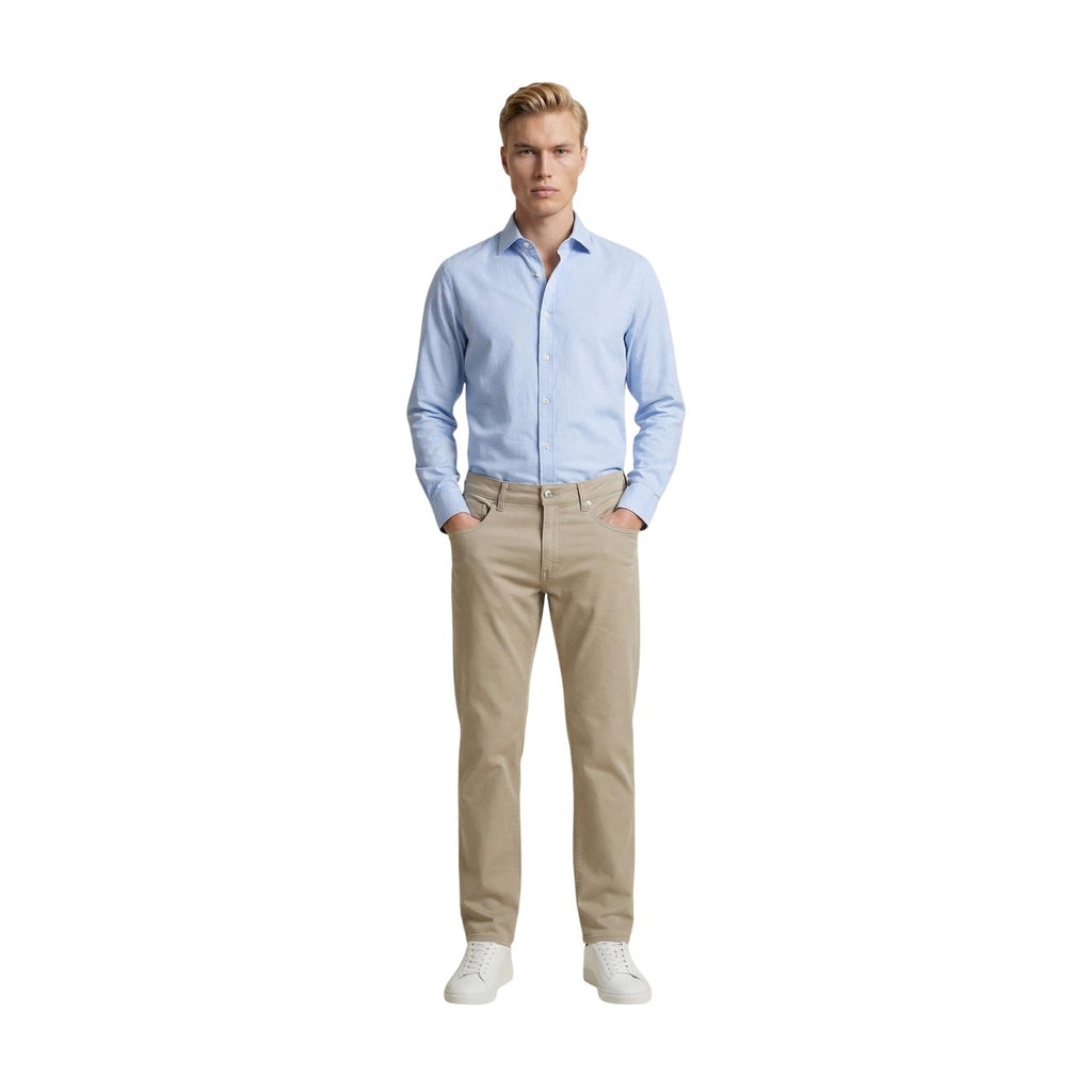 Guess Pantaloni Uomo Beige Primavera Estate In Cotone Elasticizzato