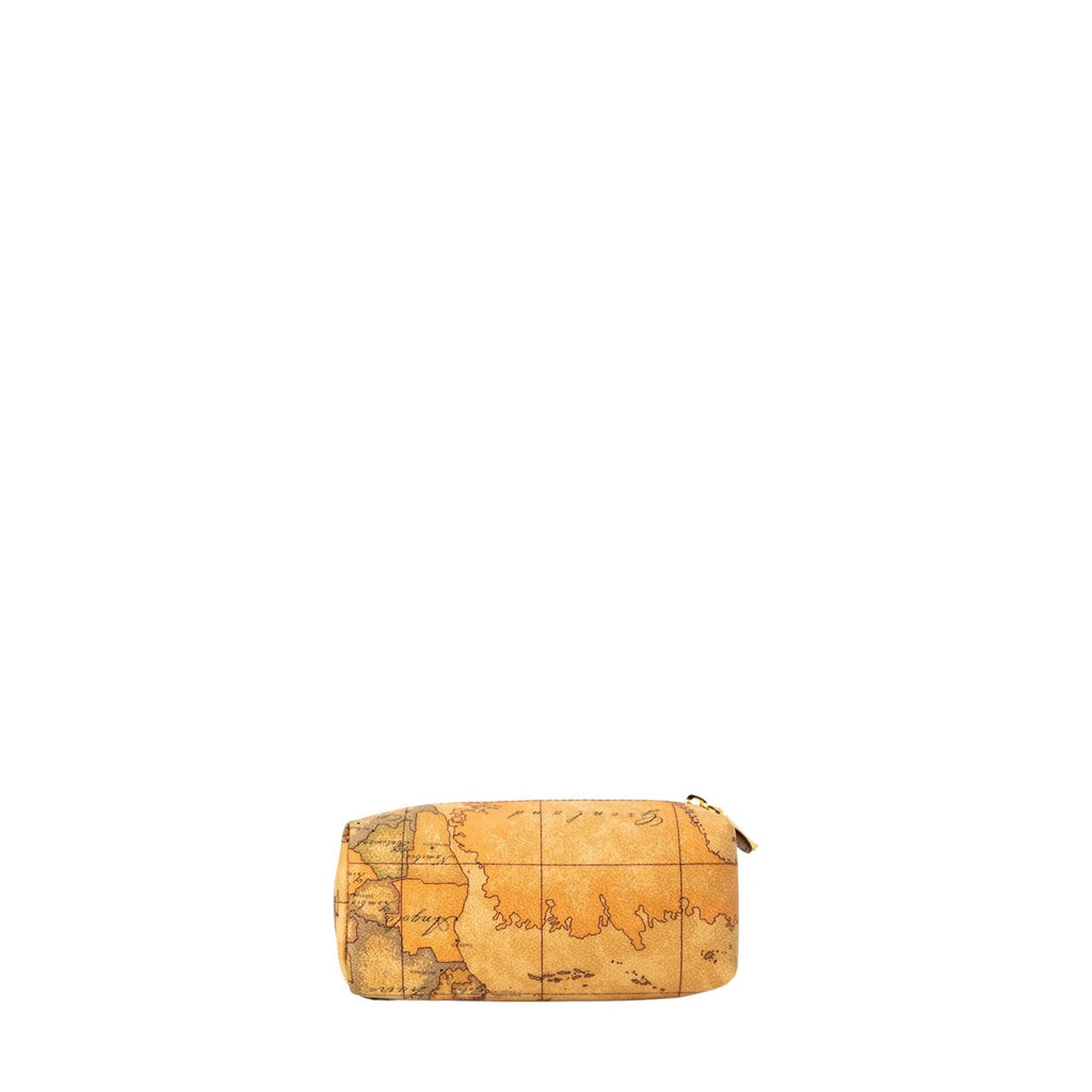Alviero Martini Prima Classe Borsa Donna Beige Con Cerniera Pelle Cotone Poliestere Piccola 7x17x7 cm Made In Italy