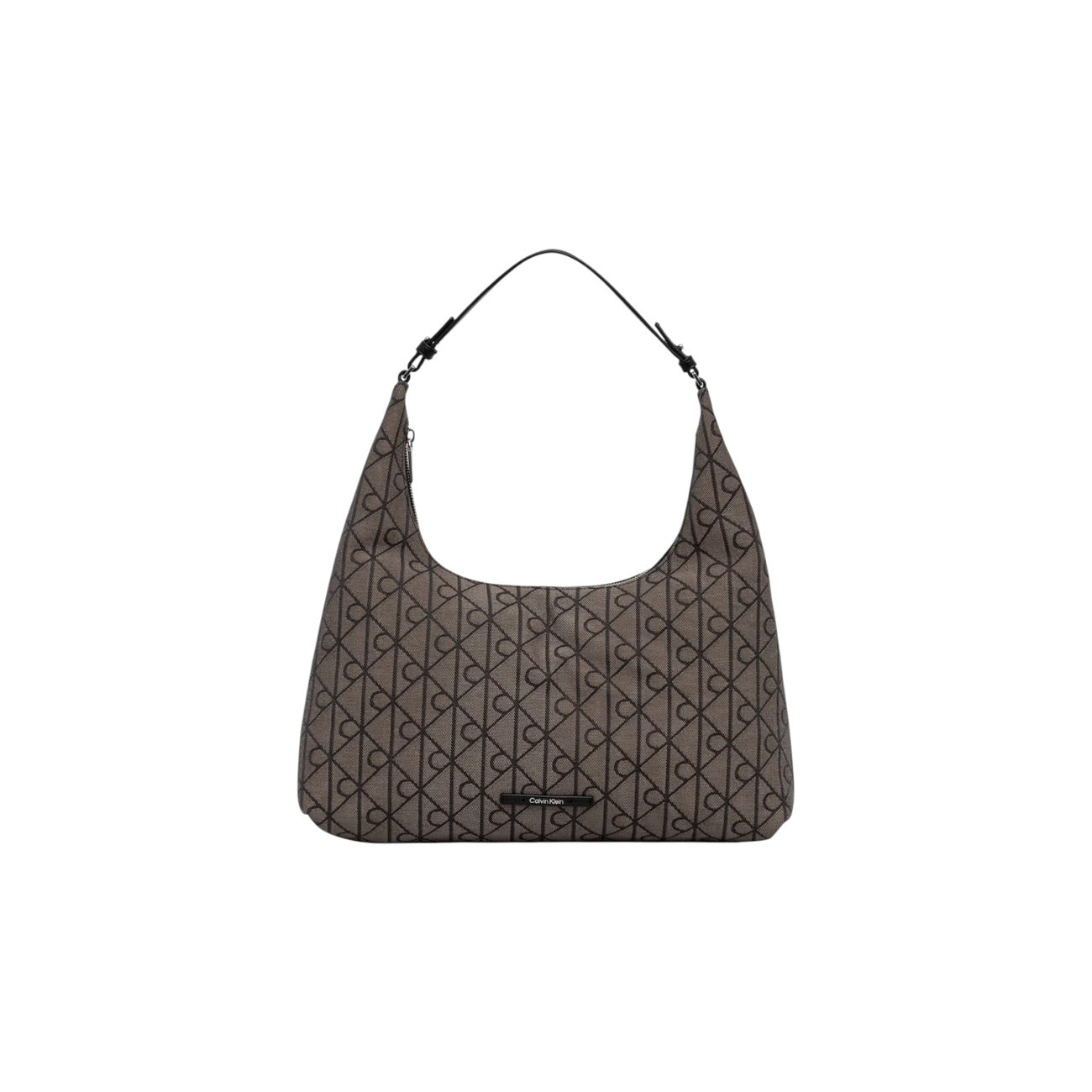Calvin Klein Borsa Donna A Spalla Emblem Jacquard Nera 37 x 20 x 11 Cm Con Cerniera Tasche Interne