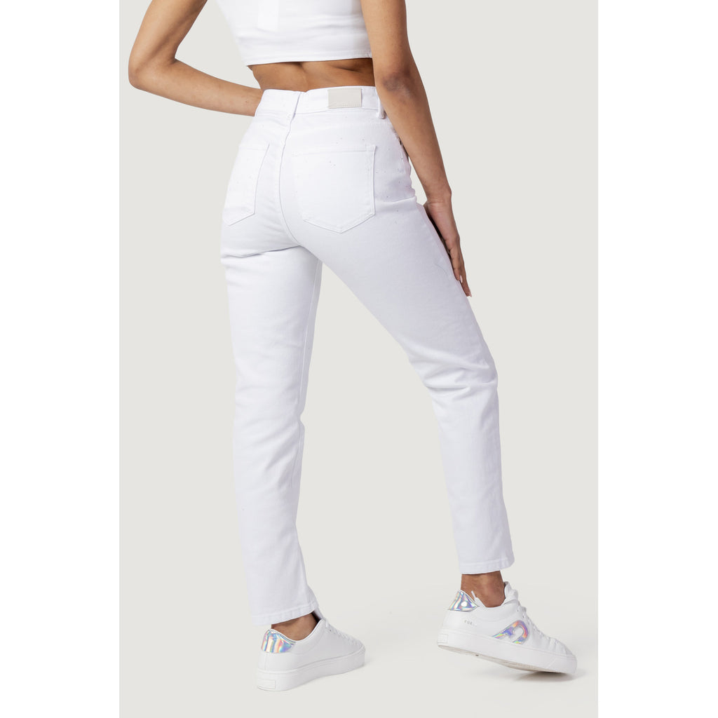 Jeans Donna Only Bianco Elasticizzato Vita Alta 99 Percento Cotone
