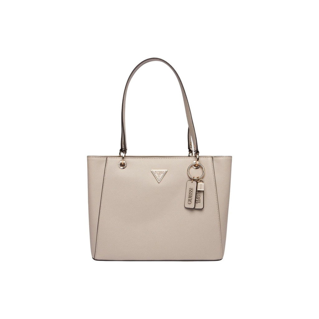 Guess Borsa Donna A Mano Grigia Con Zip Tasche Interne 30x25x9 Cm