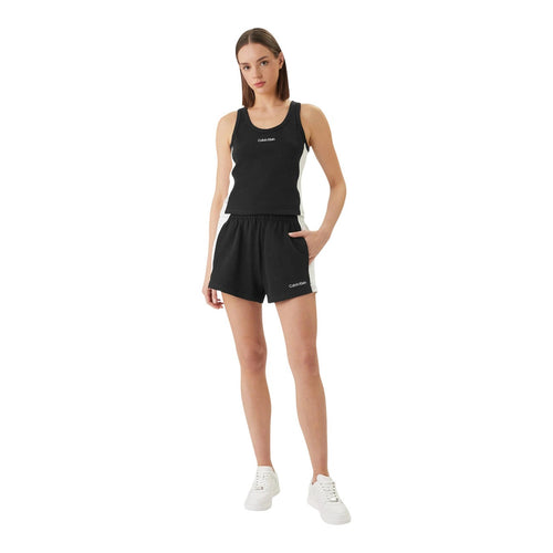Calvin Klein Jeans Canotta Donna Cotone 100 Nero Scollo Tondo