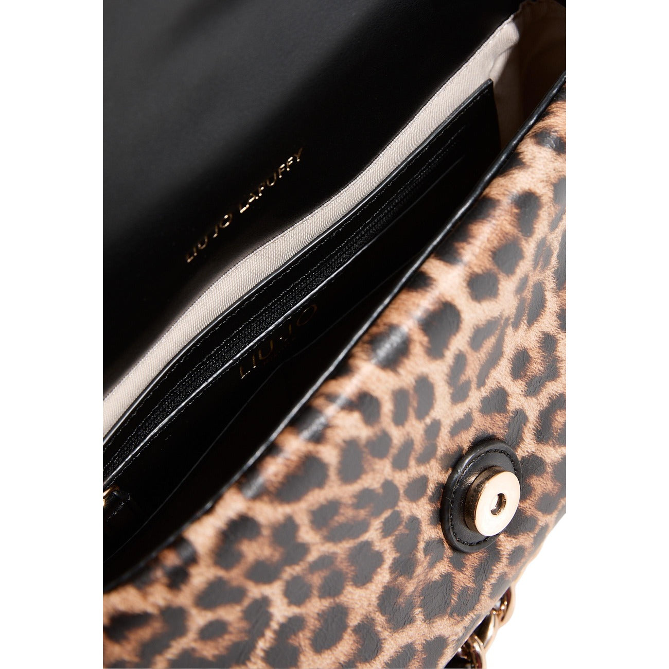 Liu Jo Borsa Donna Nero Maculato Con Clip Interno Tasche 17x26x8 cm