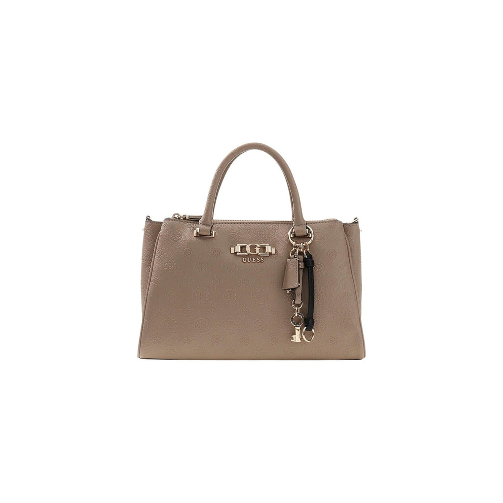 Guess Borsa Donna Beige A Mano Con Tracolla Zip 30x21x11 Cm
