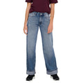 Only Jeans Donna Gamba Larga Risvoltati Blu 100 Cotone Primavera