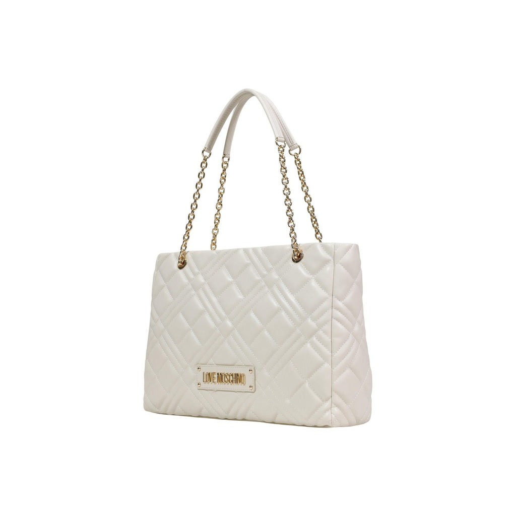 Love Moschino Borsa A Mano Donna Bianco 37x25x11 In Poliuretano