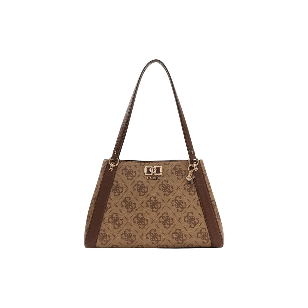 Guess Borsa Donna Beige A Mano 38x25x13 In Poliuretano