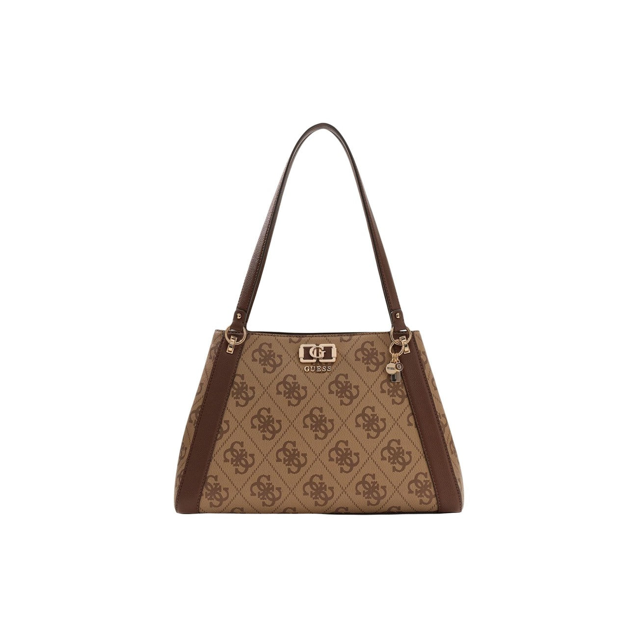 Guess Borsa Donna Beige A Mano 38x25x13 In Poliuretano