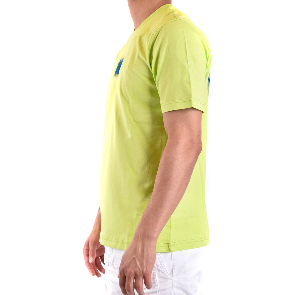 Diesel T Shirt Uomo Giallo Stampa Cotone 100 Maniche Corte Scollo Tondo