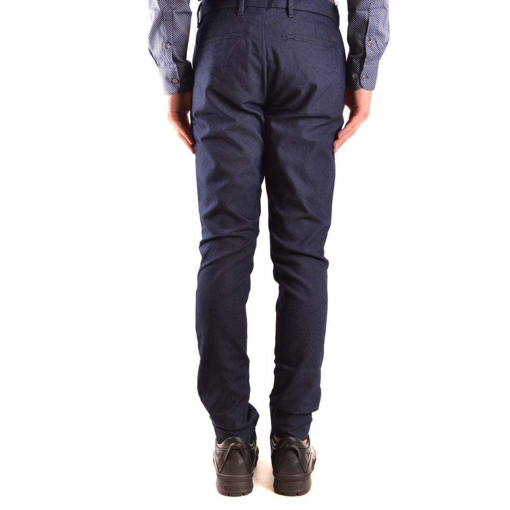 Emporio Armani Pantaloni Uomo Blu Autunno Inverno Cotone Poliestere