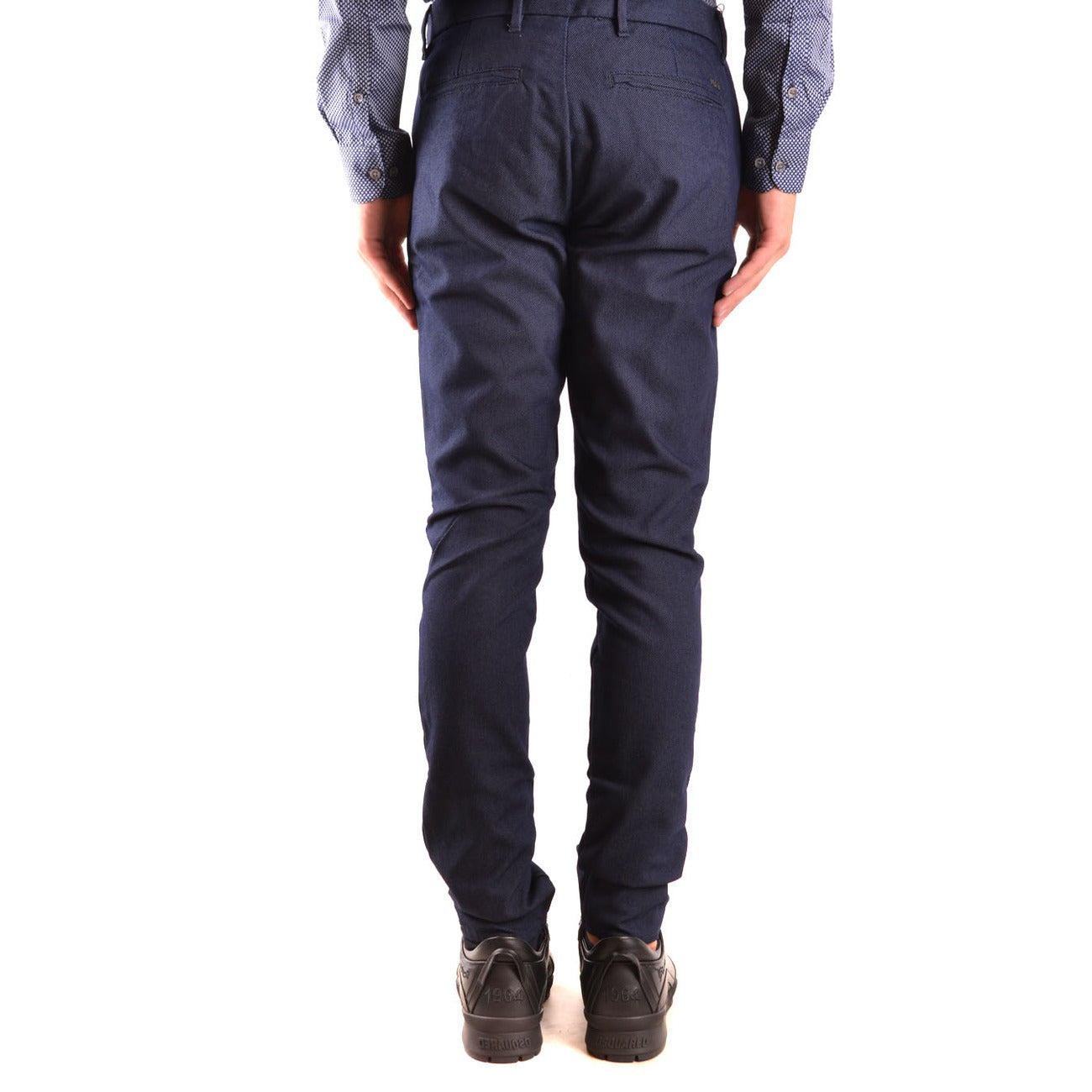 Emporio Armani Pantaloni Uomo Blu Autunno Inverno Cotone Poliestere