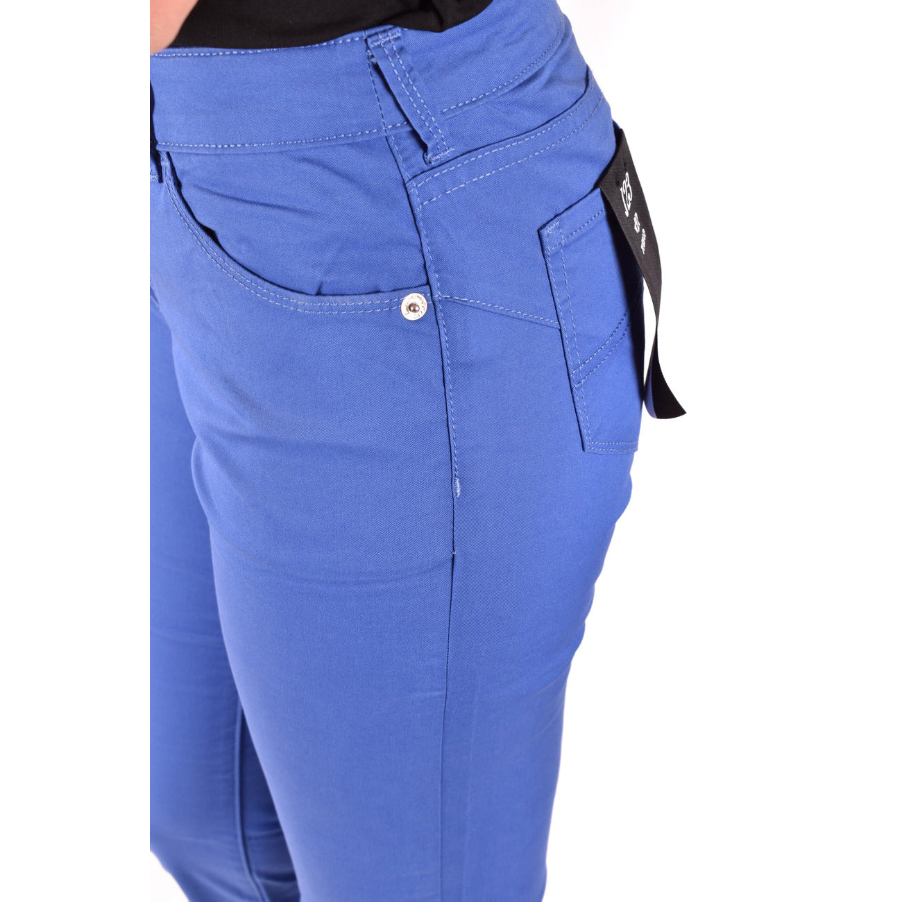Emporio Armani Pantaloni Donna Blu Cotone Elasticizzato Primavera Estate