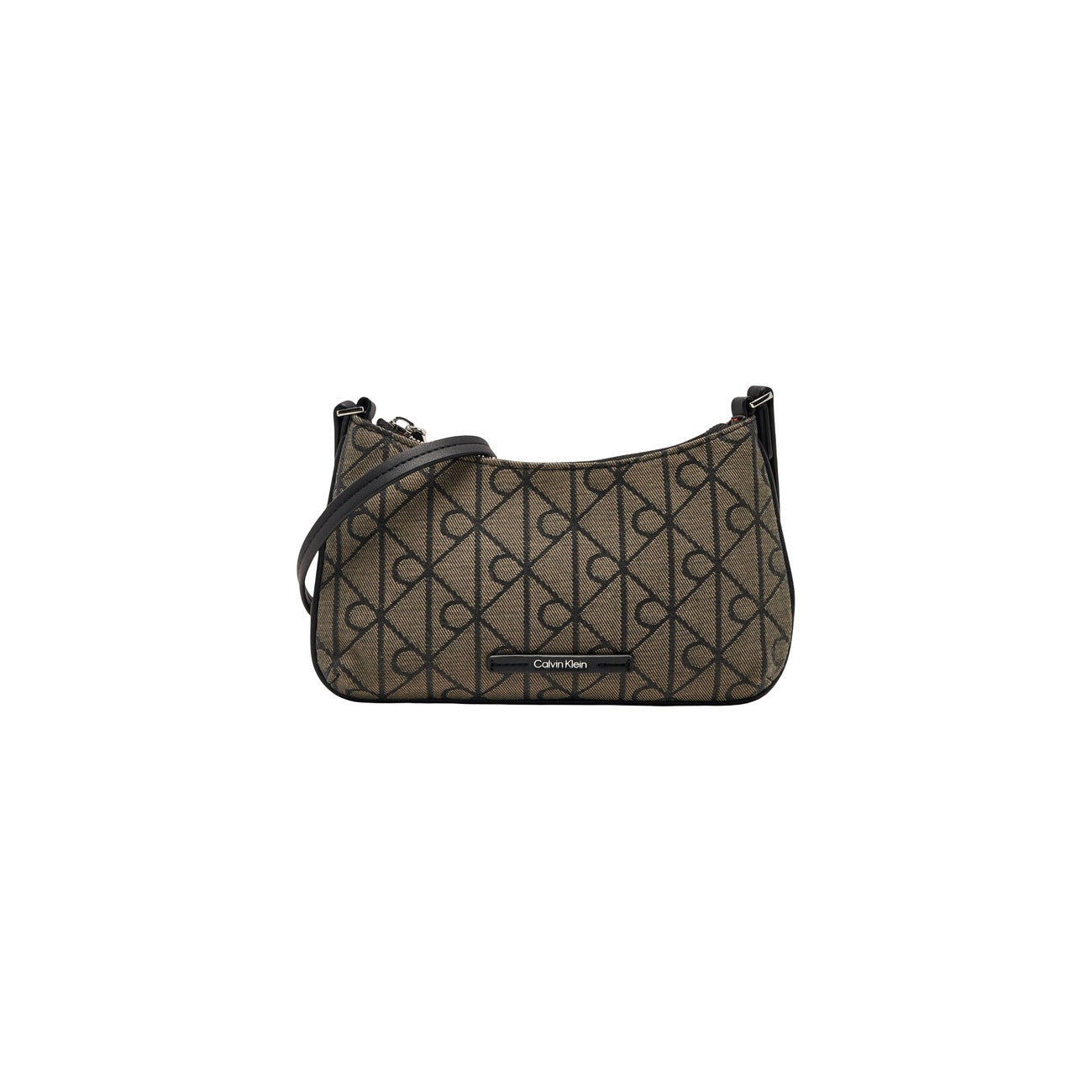 Calvin Klein Borsa Donna Mini Nera Emblem Aop Jacquard Conv Mini Bag Tracolla Interna Tasca 23x14x5 cm