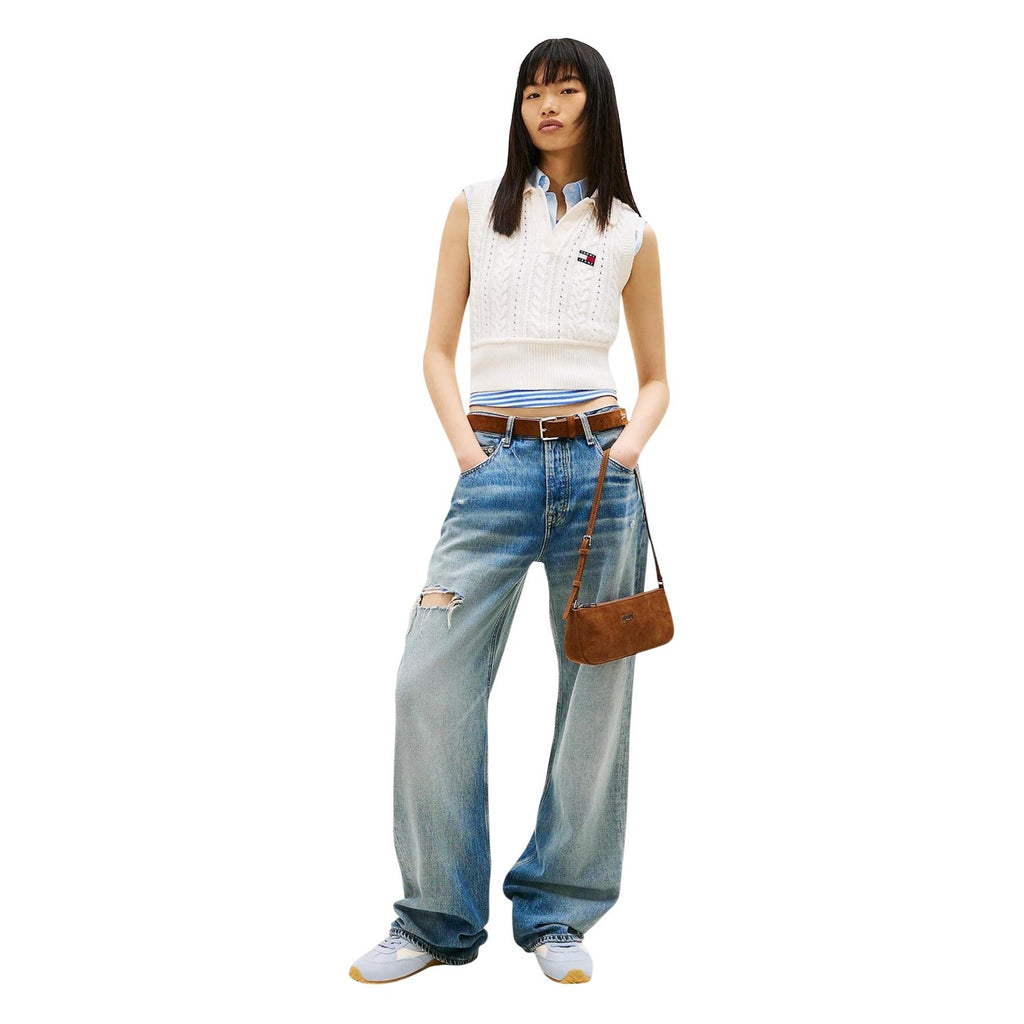Tommy Hilfiger Jeans Donna Azzurri Vita Media Cotone Organico