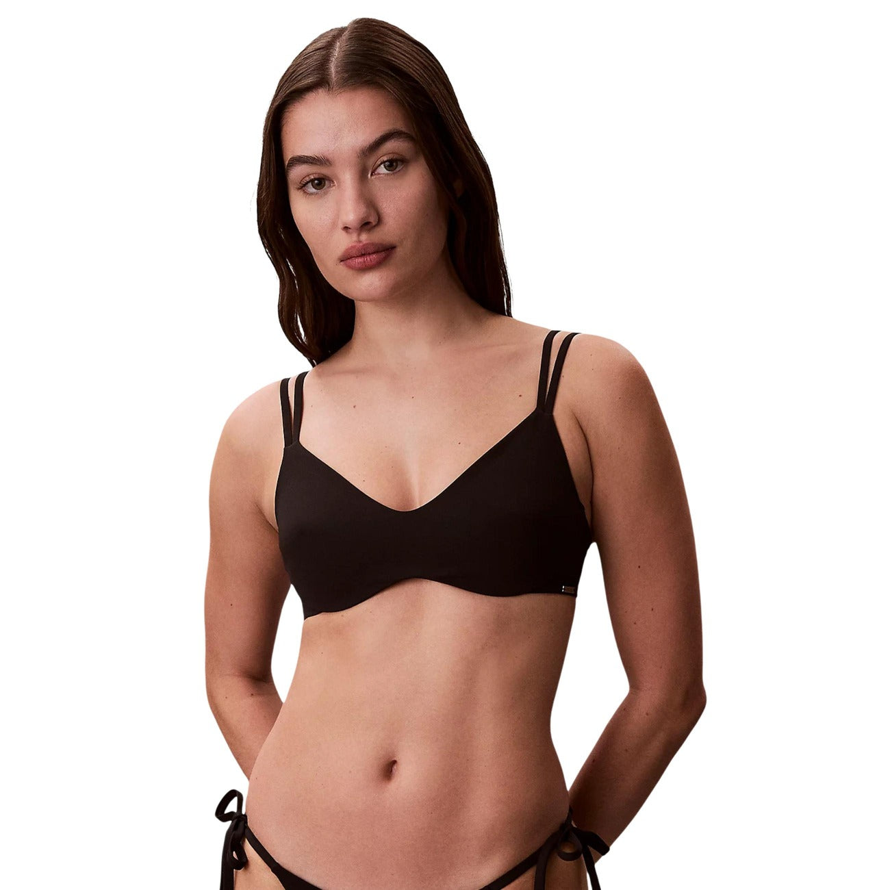 Calvin Klein Jeans Costume Bralette Donna Rosa In Nylon Elastan
