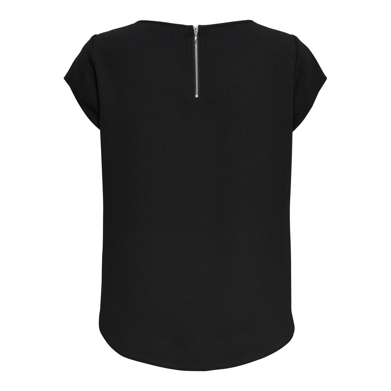 Only Blusa Donna Nera Maniche Corte Scollo Tondo Primavera Estate