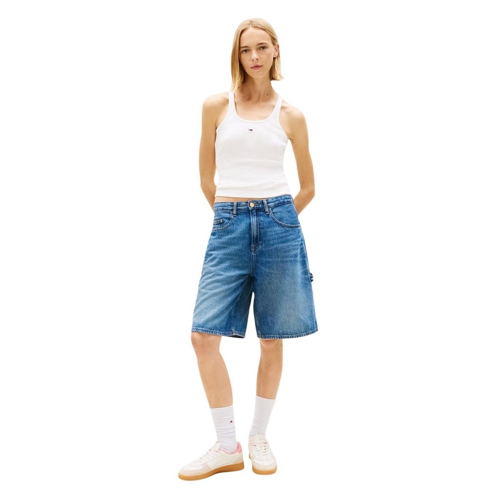 Tommy Hilfiger Jeans Canotta Donna Bianco Cotone Elasticizzato