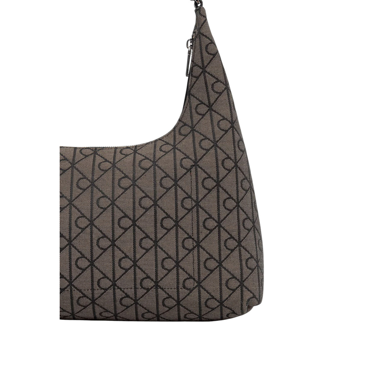 Calvin Klein Borsa Donna A Spalla Emblem Jacquard Nera 37 x 20 x 11 Cm Con Cerniera Tasche Interne