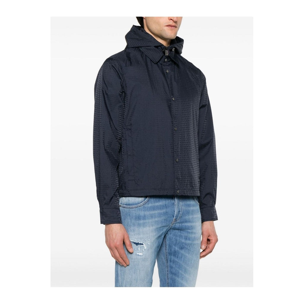 Emporio Armani Giubbotto Uomo Blu Primavera Estate Con Zip E Bottoni