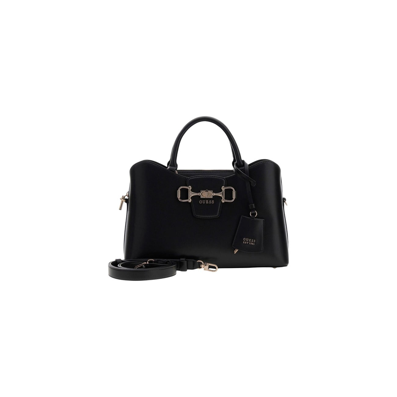 Guess Borsa Donna Nero A Mano Con Tracolla 32x21x11 Cm