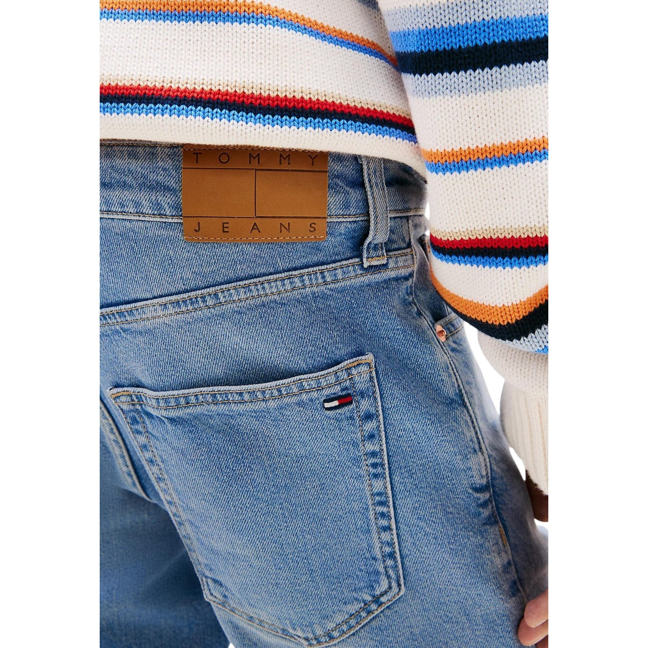 Tommy Hilfiger Jeans Bermuda Uomo Cotone Organico Azzurro
