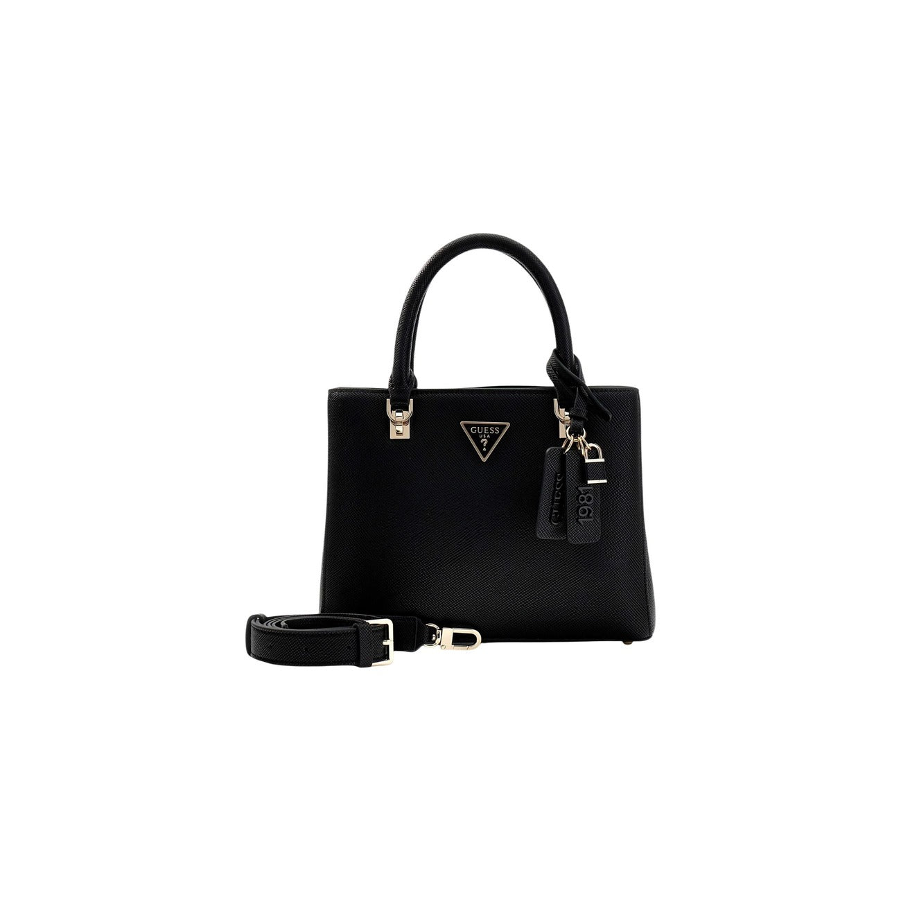 Guess Borsa Donna A Mano Con Tracolla Nero 25x19x12 Cm