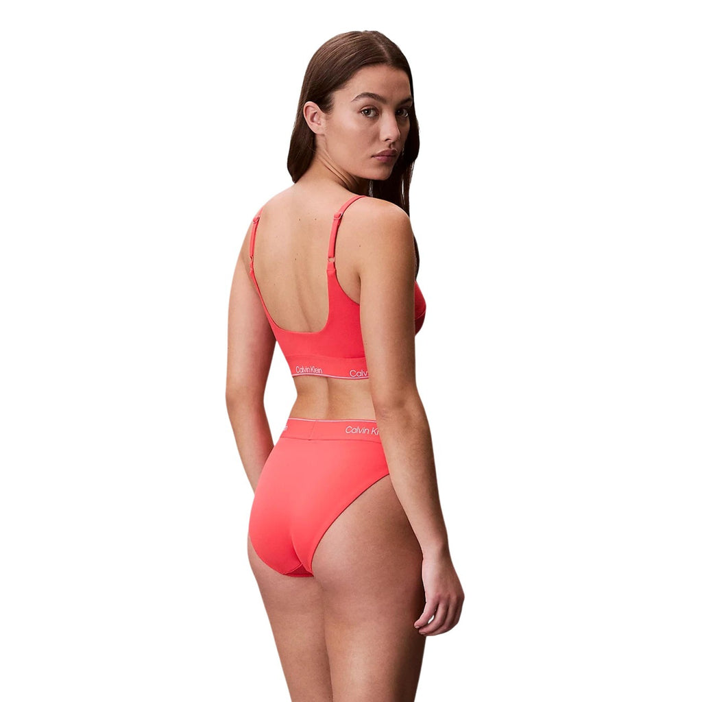 Calvin Klein Jeans Costume Donna Bikini Top Arancione Scollo Quadrato