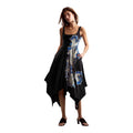 Desigual Abito Donna Nero Floreale Spalline Cotone Lycra Primavera Estate