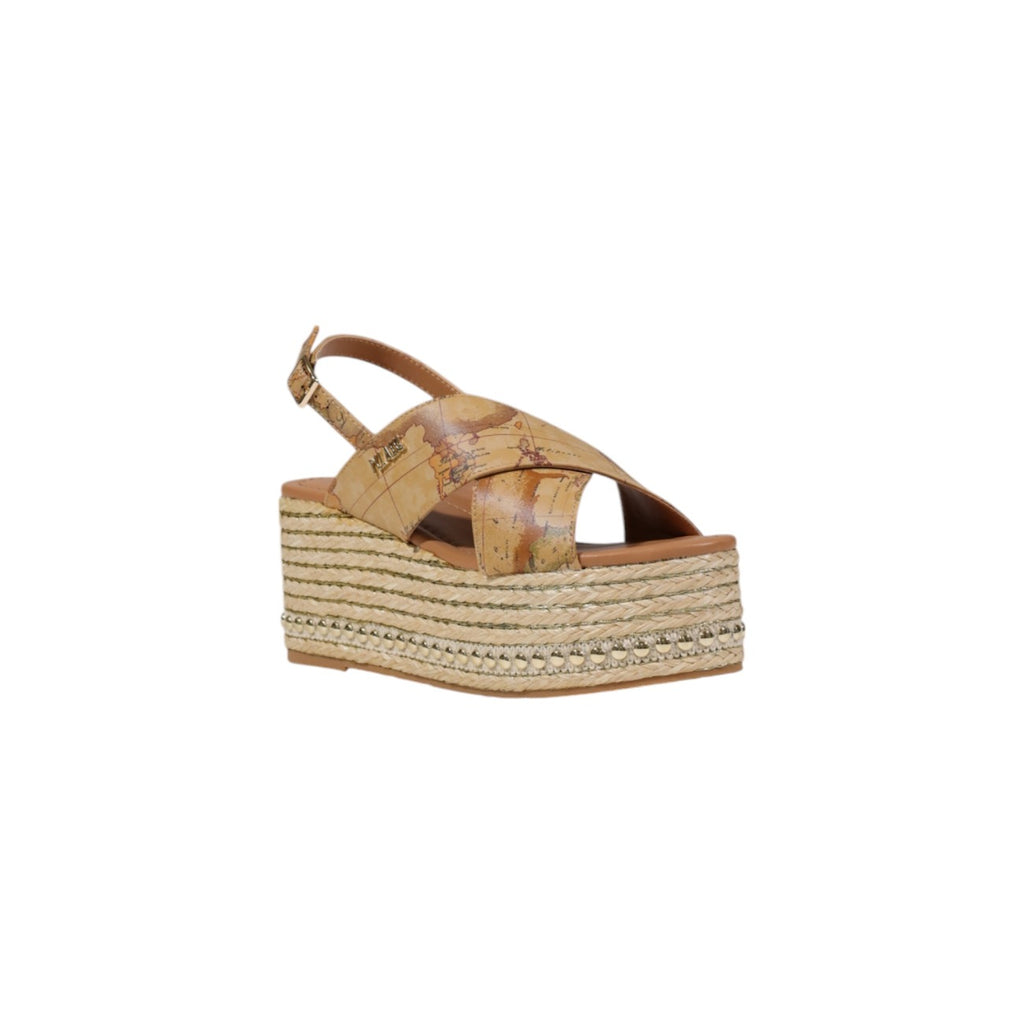 Alviero Martini Prima Classe Zeppe Donna Beige Con Fibbia Primavera