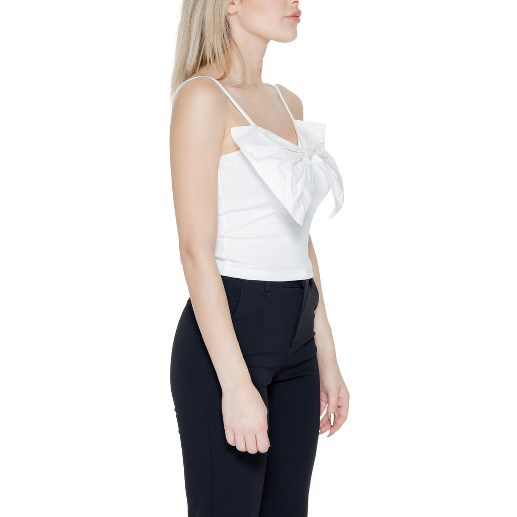 Only Canotta Donna Cotone Bianco Scollo Cuore Elasticizzata