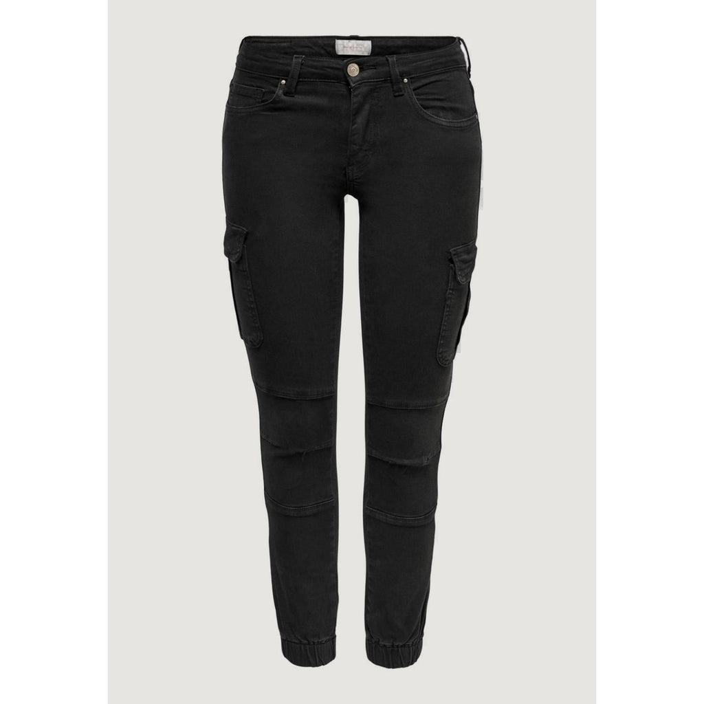 Jeans Donna Only Nero Con Zip E Bottone Elasticizzati 98 Cotone 2 Elastan