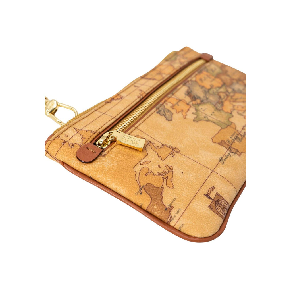 Alviero Martini Prima Classe Borsa Donna A Mano Beige Stampa Geo Con Cerniera E Tasca Esterna 24x13 Cm