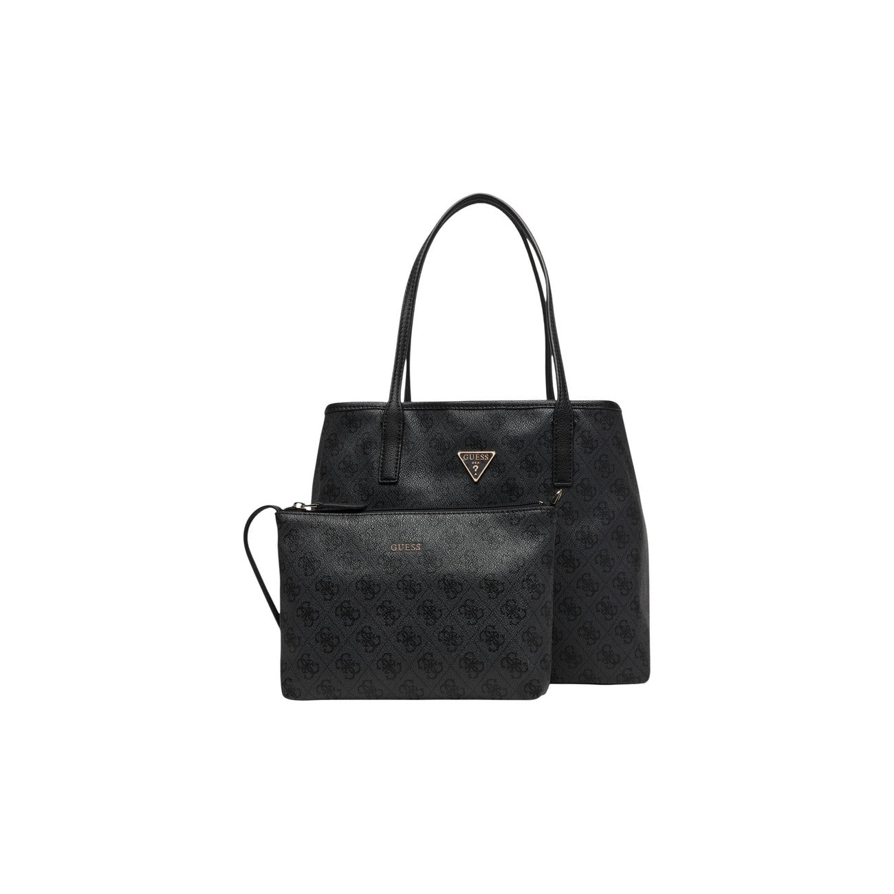 Guess Borsa Donna Grigia Stampa 34x28x14 Con Pochette Interna
