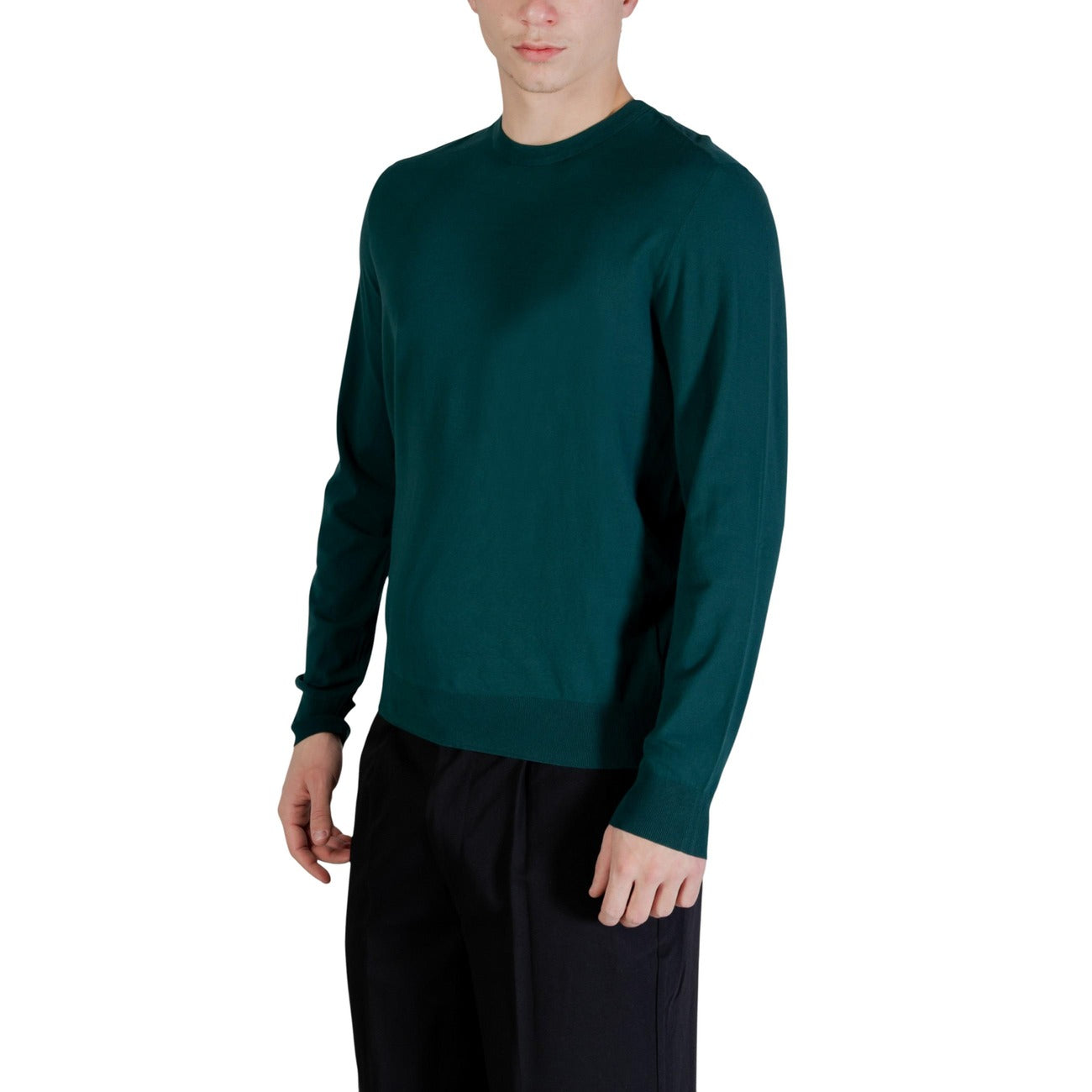 Guess Maglia Uomo Verde Maniche Lunghe Scollo Tondo Primavera Estate