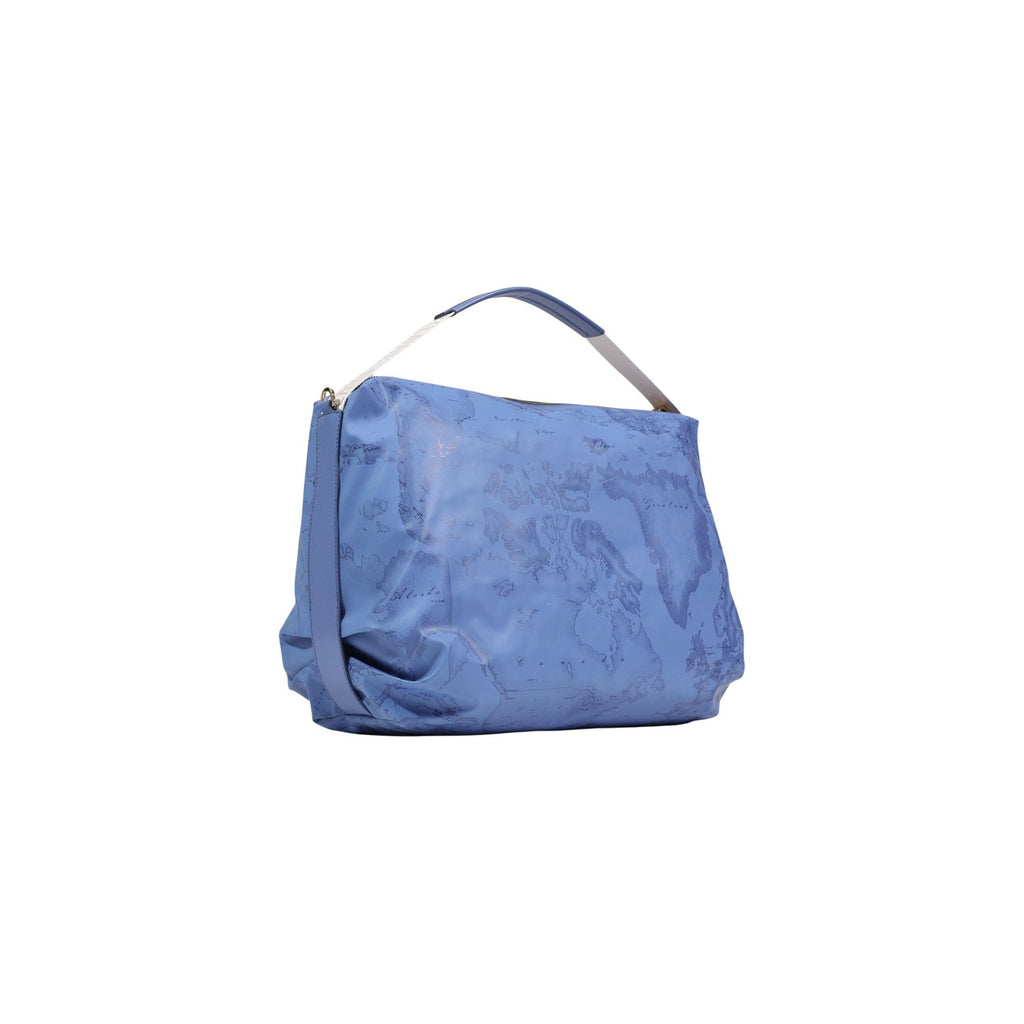 Alviero Martini Prima Classe Borsa Donna Blu Stampa A Mano Con Tracolla