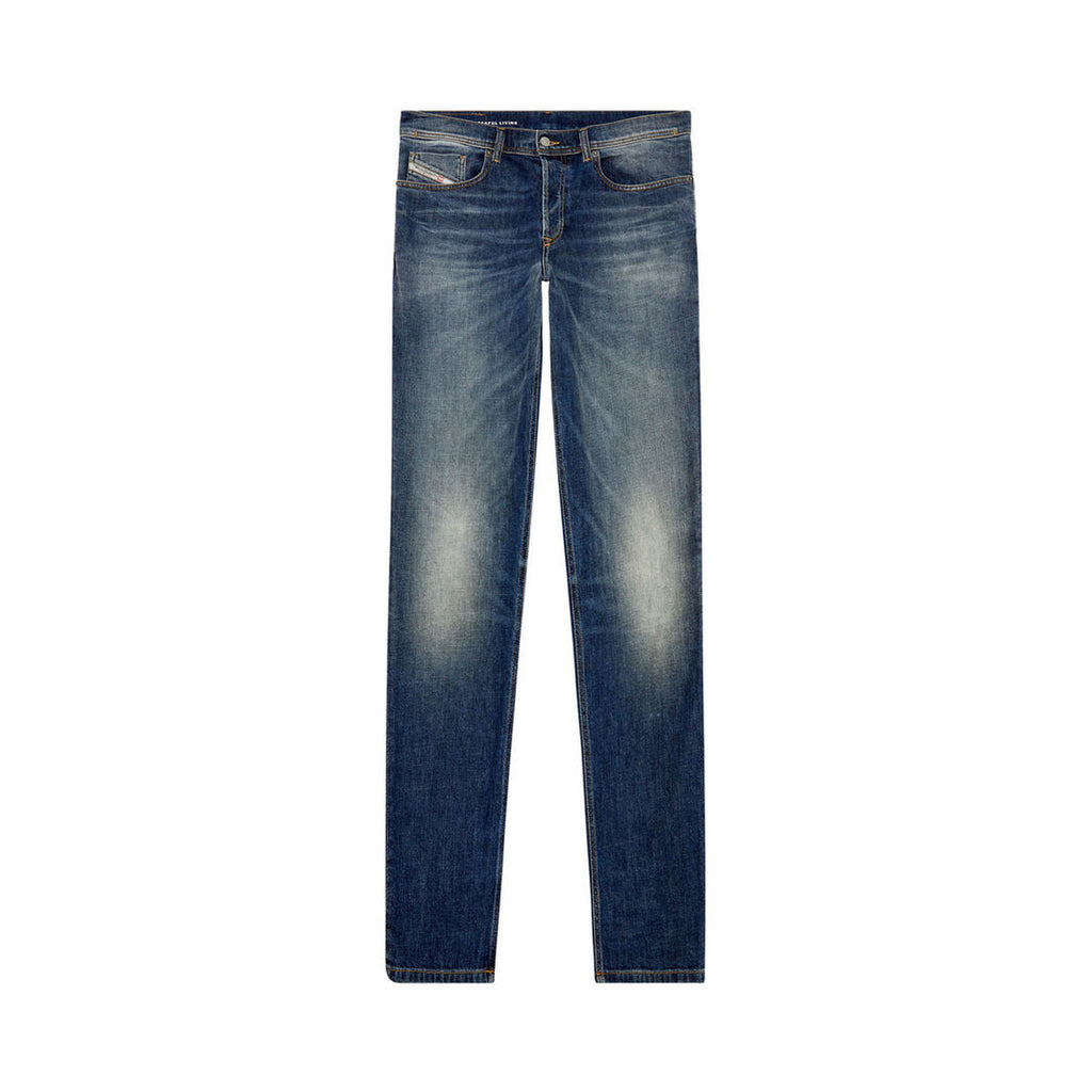 Diesel Jeans Uomo Blu Effetto Consumato Zip E Bottone Primavera Estate