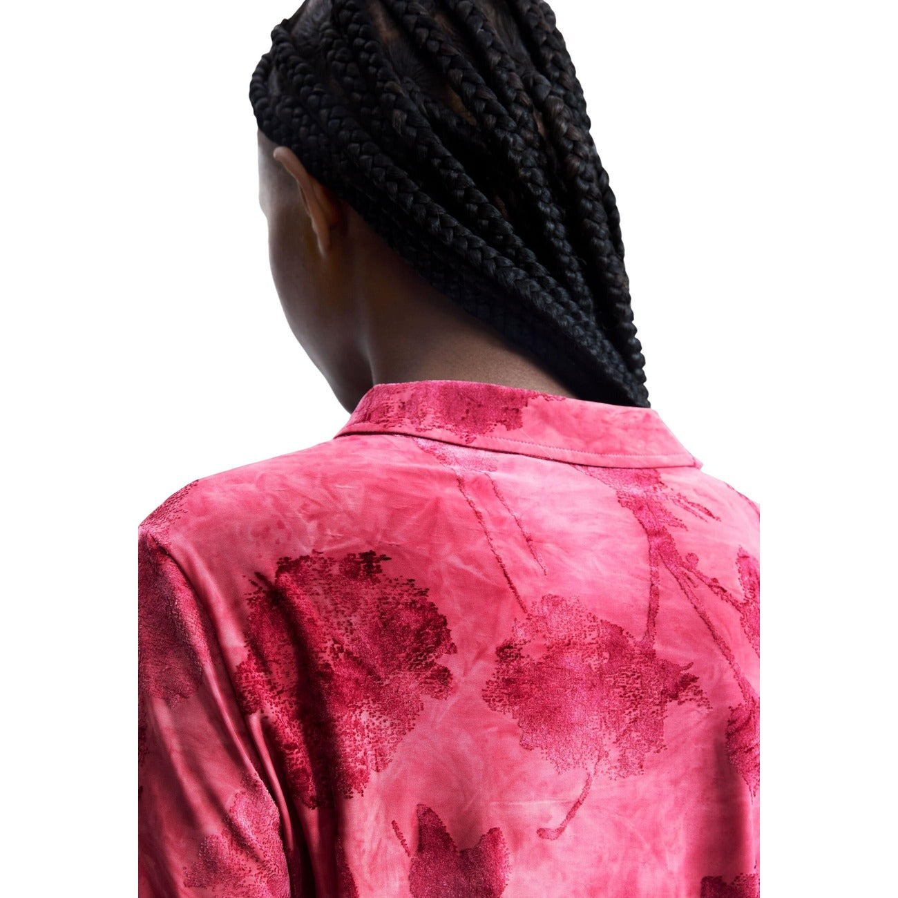 Desigual Camicia Donna Fuxia Maniche Lunghe Colletto Classico Bottoni Primavera