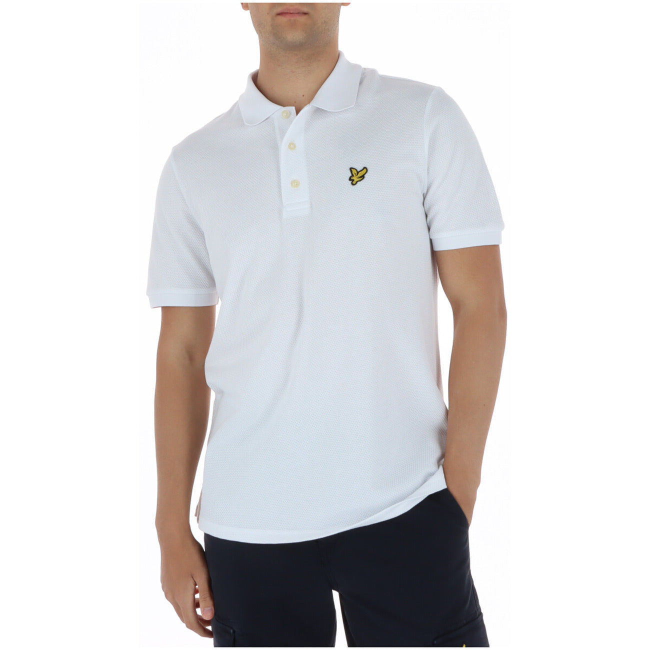 Lyle And Scott Polo Uomo Bianco In Cotone Con Elastan Manica Corta