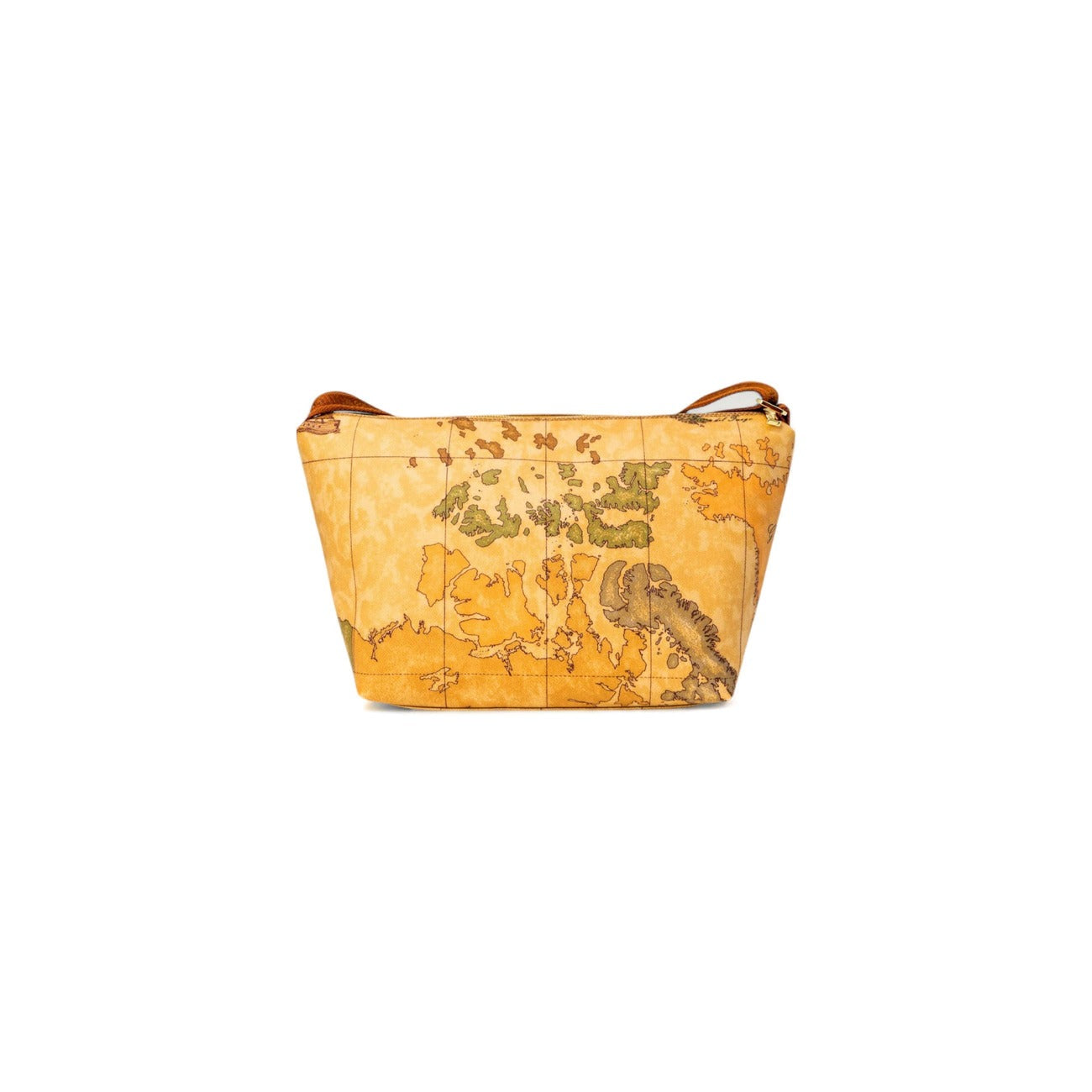 Alviero Martini Prima Classe Borsa Donna Beige In Cotone Ed Ecopelle Made In Italy Con Zip 40x22x18 Cm