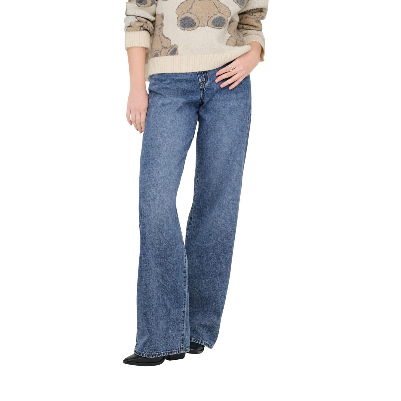 Only Jeans Donna Blu Regular Vita Alta Cotone Organico 75 Primavera Estate