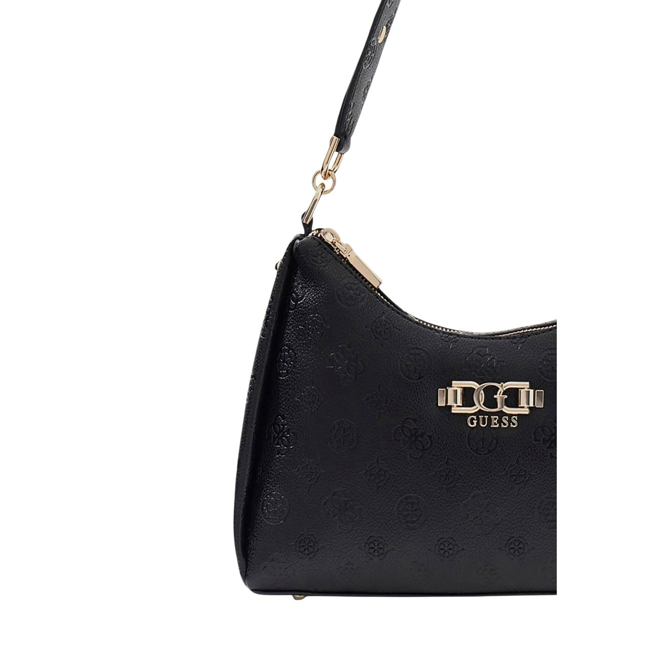 Guess Borsa Donna Nero A Mano Con Zip Tasche Interne Ed Esterne