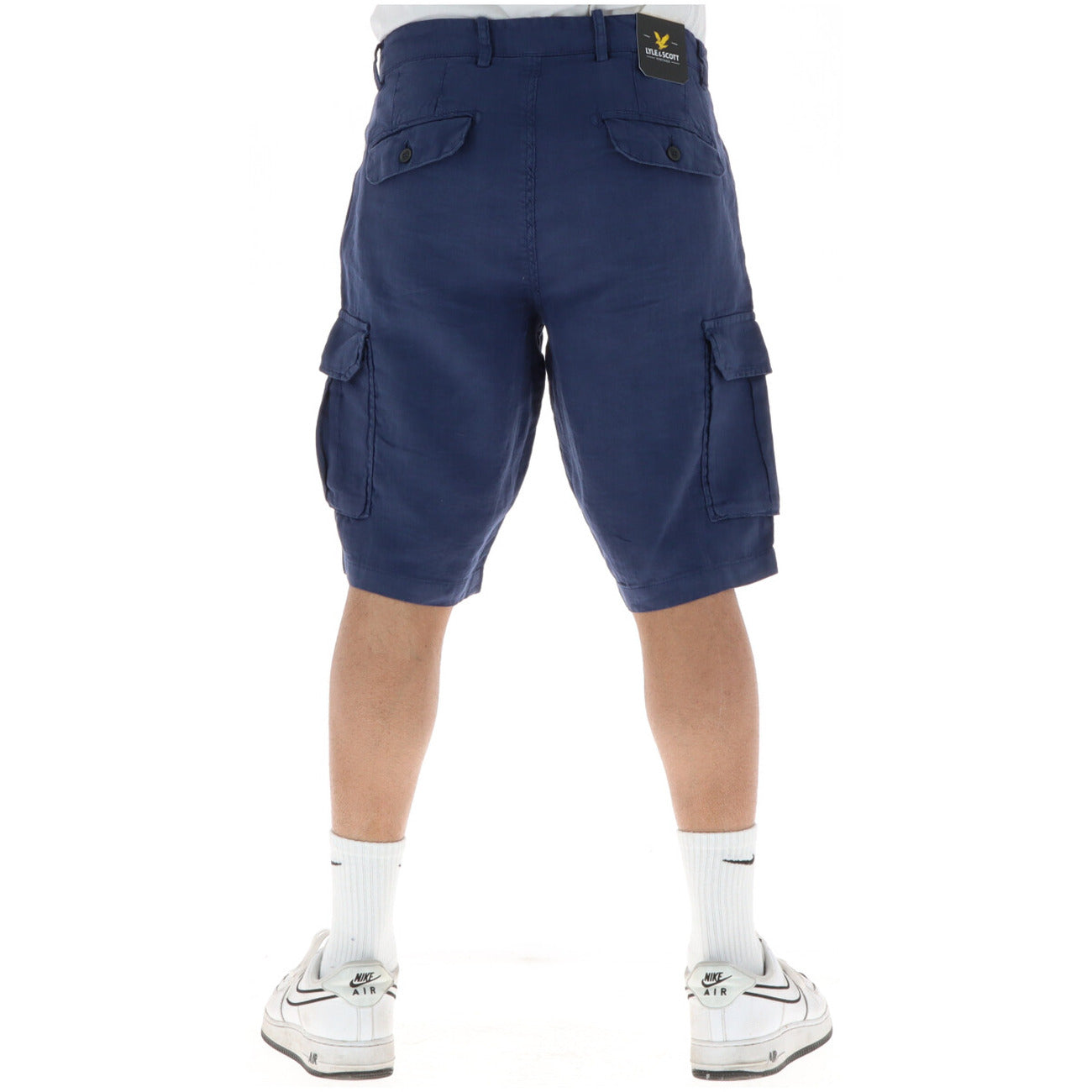 Lyle And Scott Bermuda Uomo Lino Blu Primavera Estate Slim