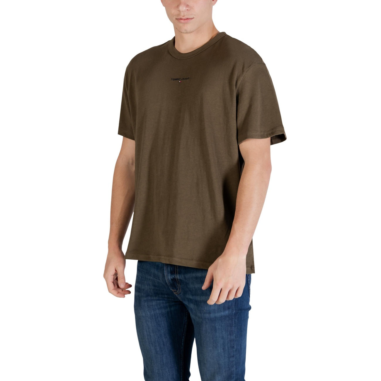 Tommy Hilfiger Jeans T Shirt Uomo Verde Cotone 100 Maniche Corte