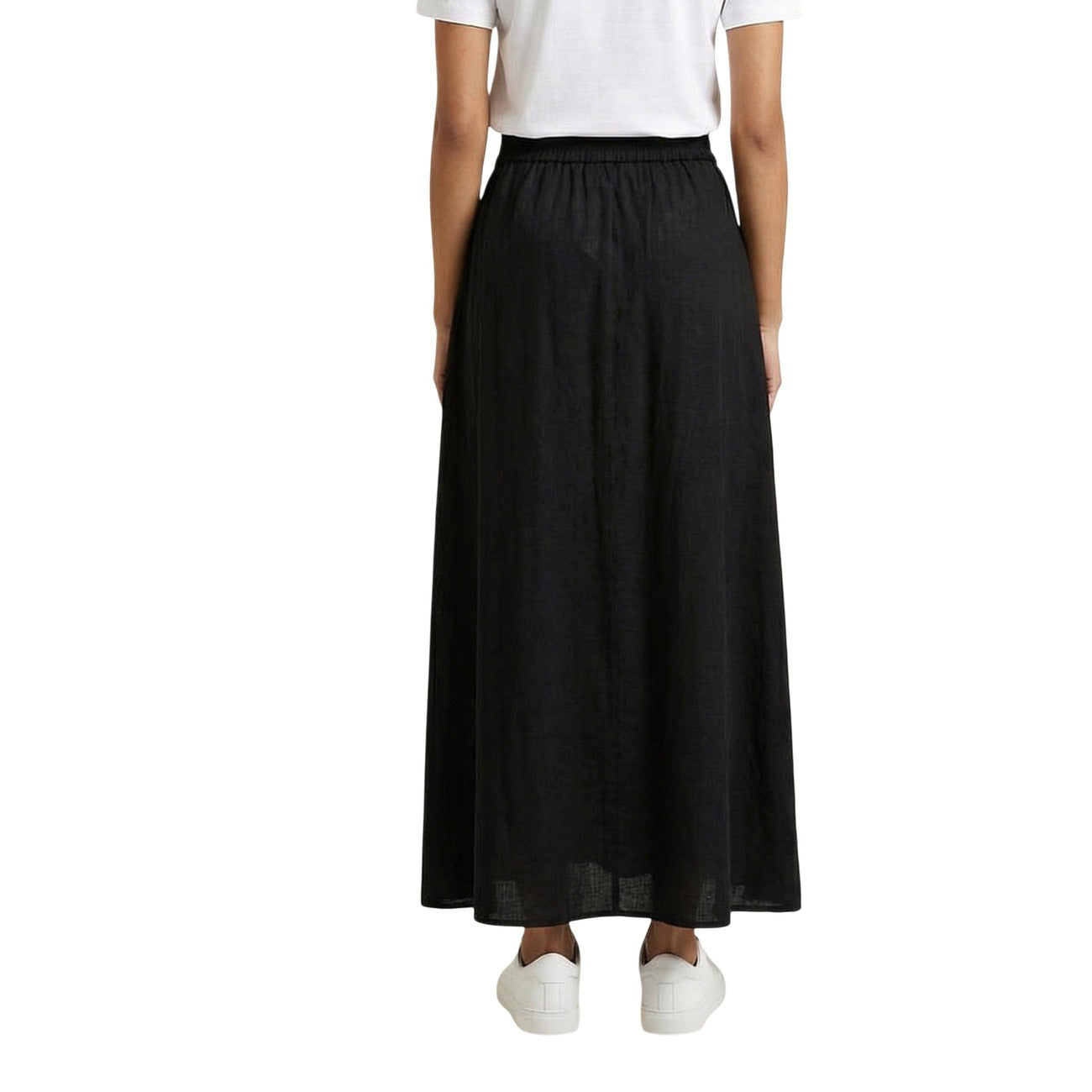 Only Gonna Donna Midi Nera Cotone Puro Primavera Estate