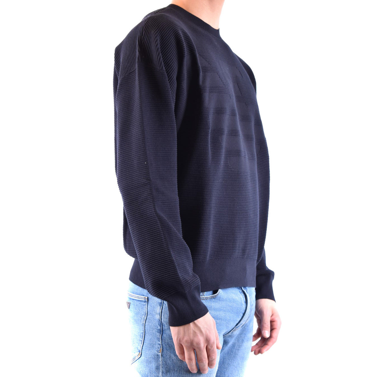Emporio Armani Maglia Uomo Blu Cotone Maniche Lunghe Girocollo Primavera