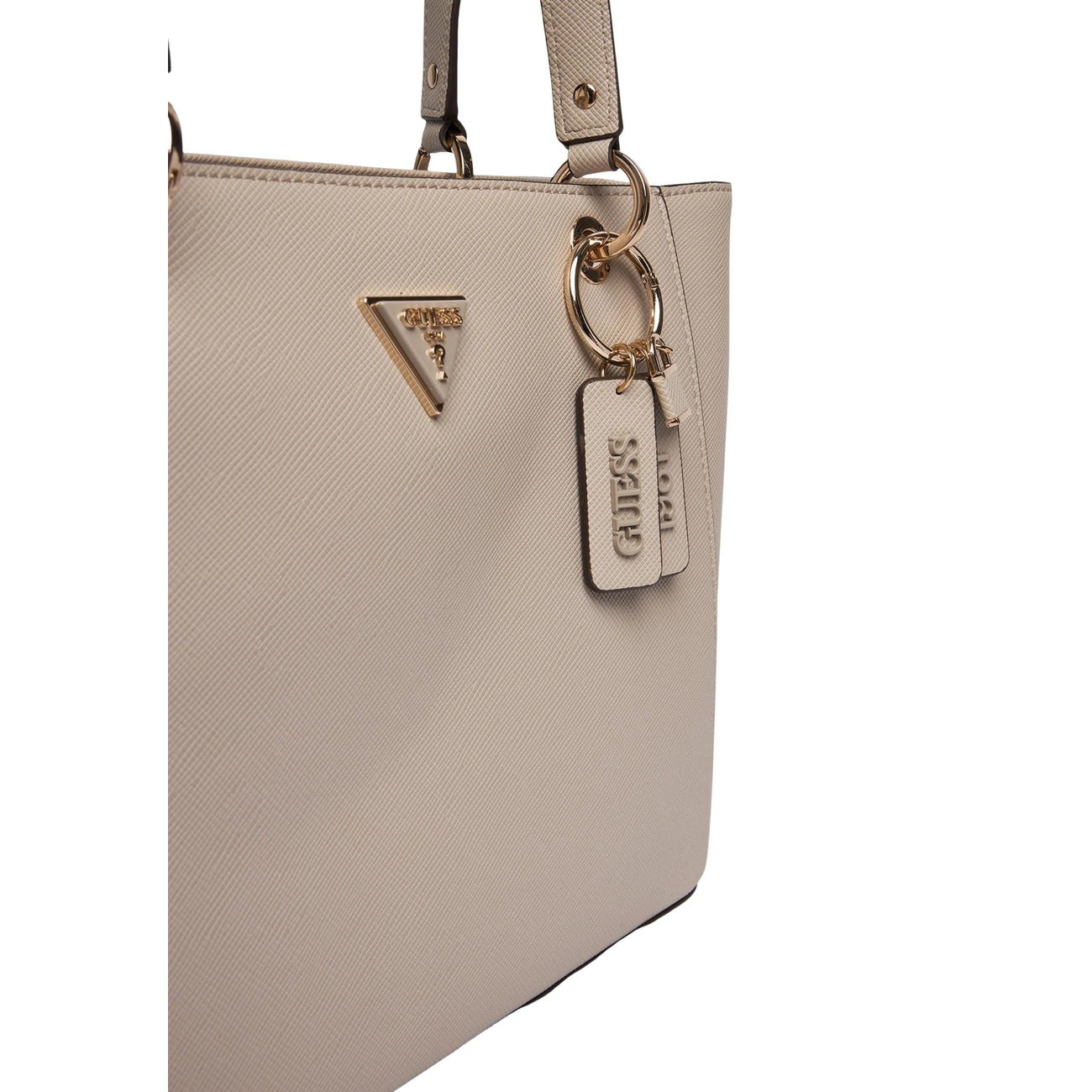 Guess Borsa Donna A Mano Grigia Con Zip Tasche Interne 30x25x9 Cm